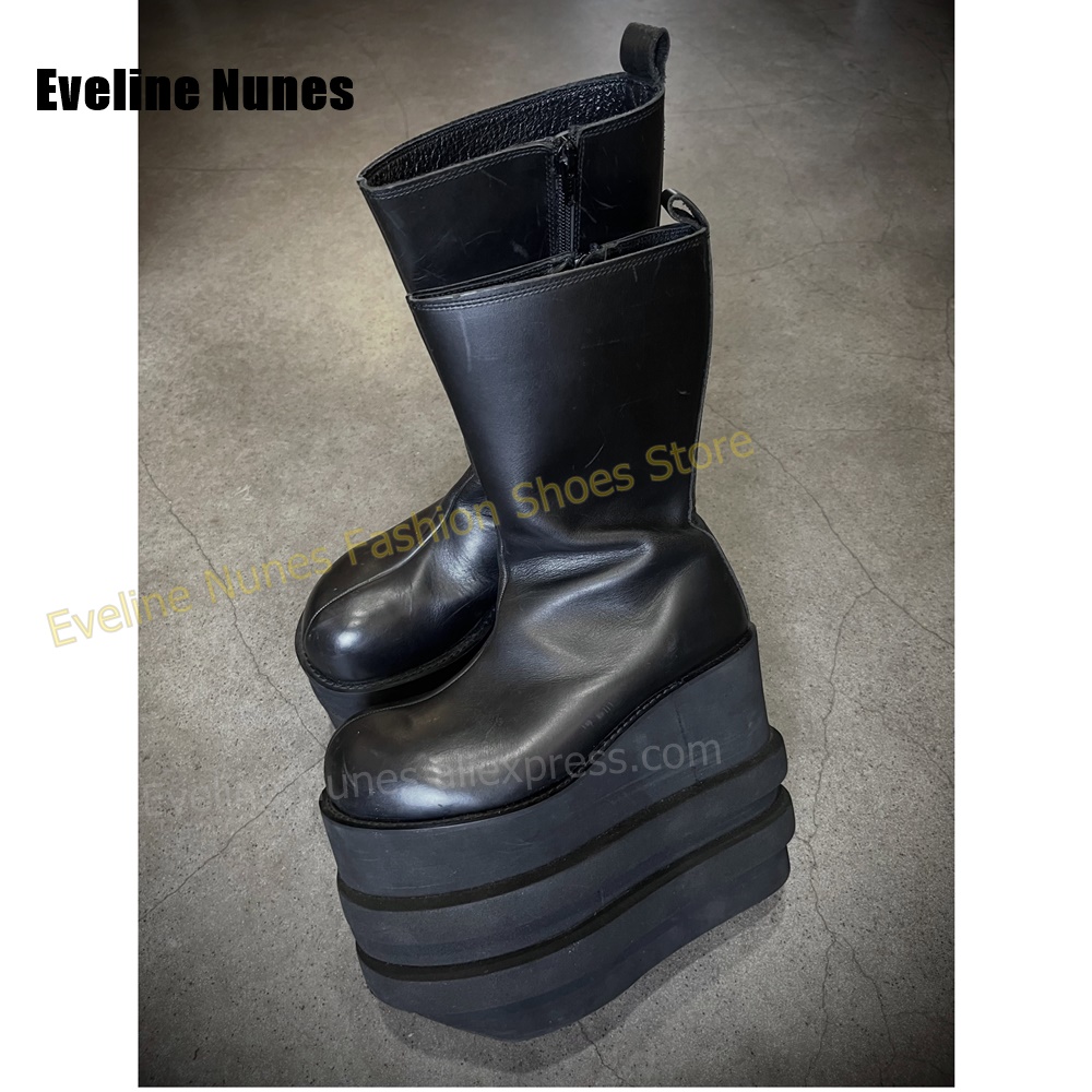 Botas de media caña con plataf - Street Fashion Y2K reseña y precio